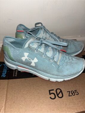 Under Armour Women's Seafoam Green Knit Running Sneakers